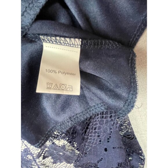 Women's Sleeveless Navy Blue Lace Midi Dress, Size - Picture 6 of 8